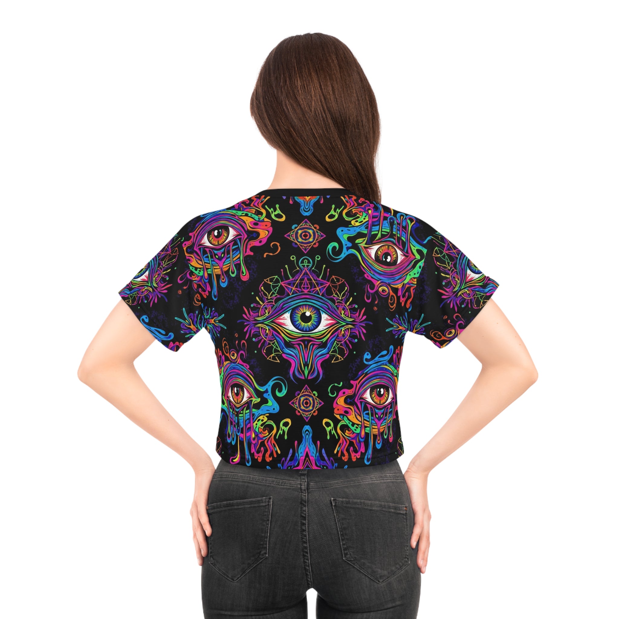 Psychedelic All-Seeing Eye Crop Tee