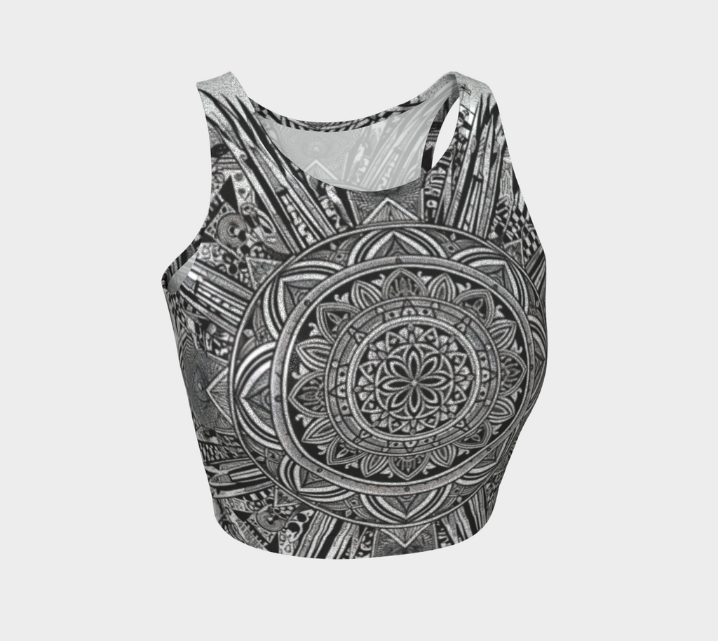 Women's Glitter Mandala Crop Tank