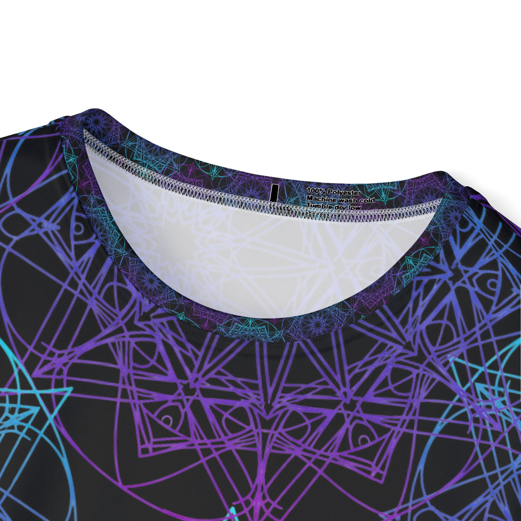 Geometric Mandala Sports Jersey – Neon Purple & Teal All-Over Print