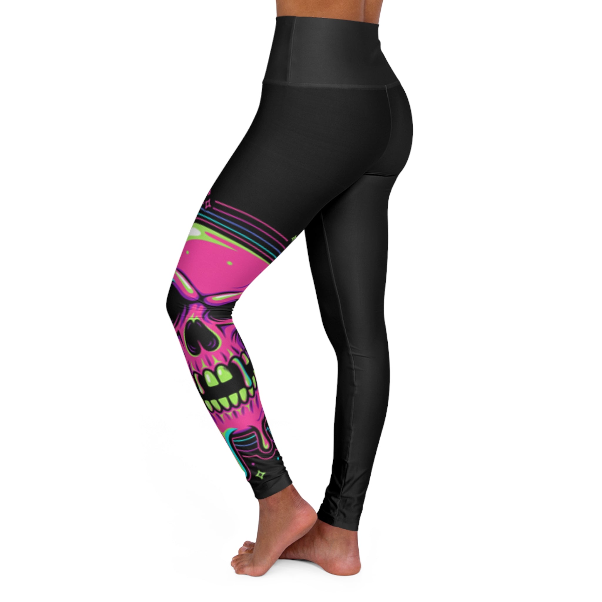 Acid Trip Skull Collection High Waisted Leggings