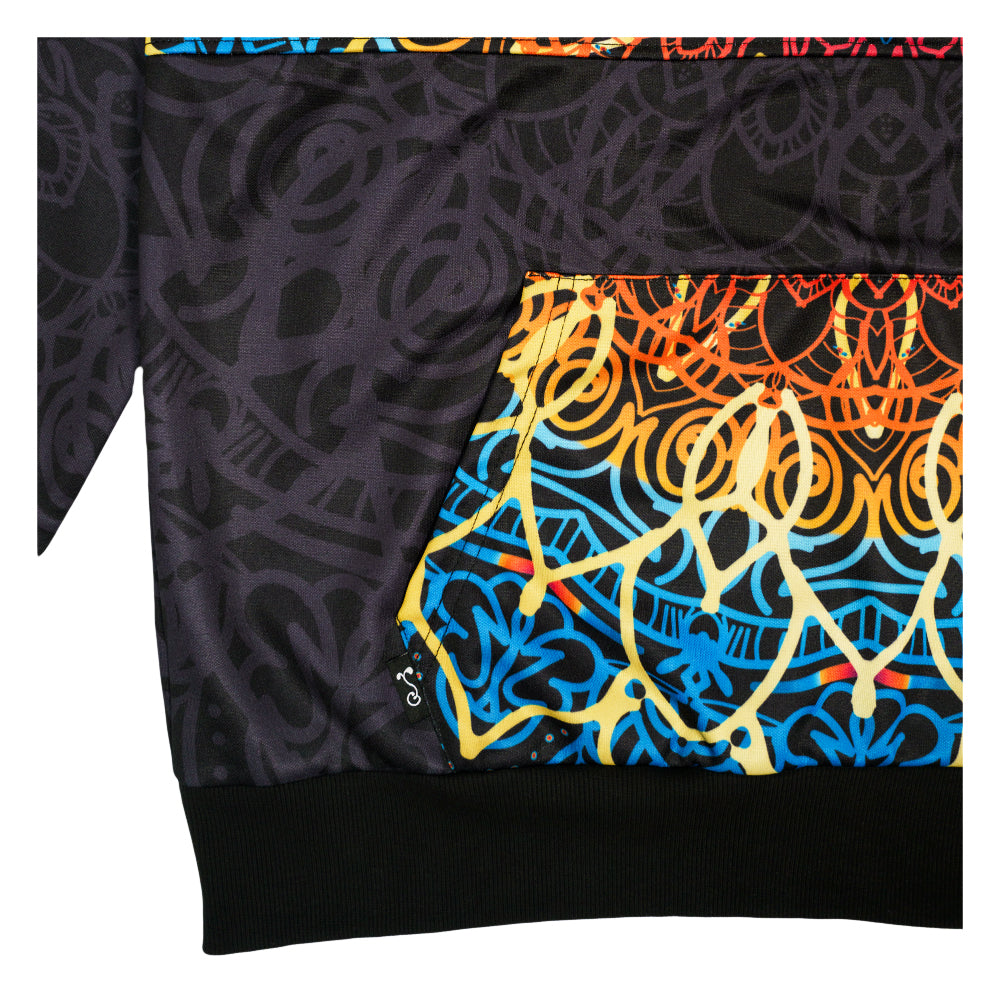 G Sprout Mandala Black Tall Pullover Hoodie