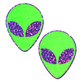 5-Pack: Alien: Glow in the Dark with Glittering Purple Eyes Nipple Pasties by Pastease® o/s
