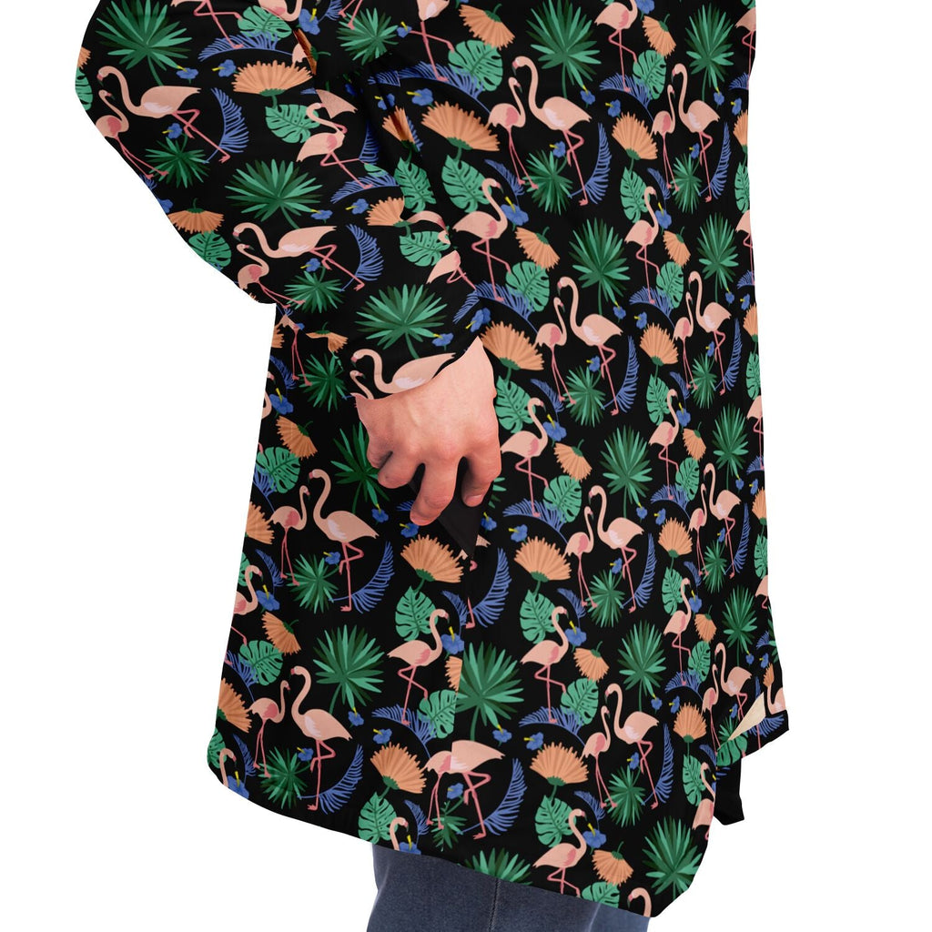 Flamingo Exotic Floral Cloak Hoodie