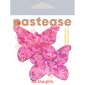 5 Pack: Butterfly: Shattered Glass Disco Ball Glitter Pink Butterflies Nipple Pasties by Pastease® o/s