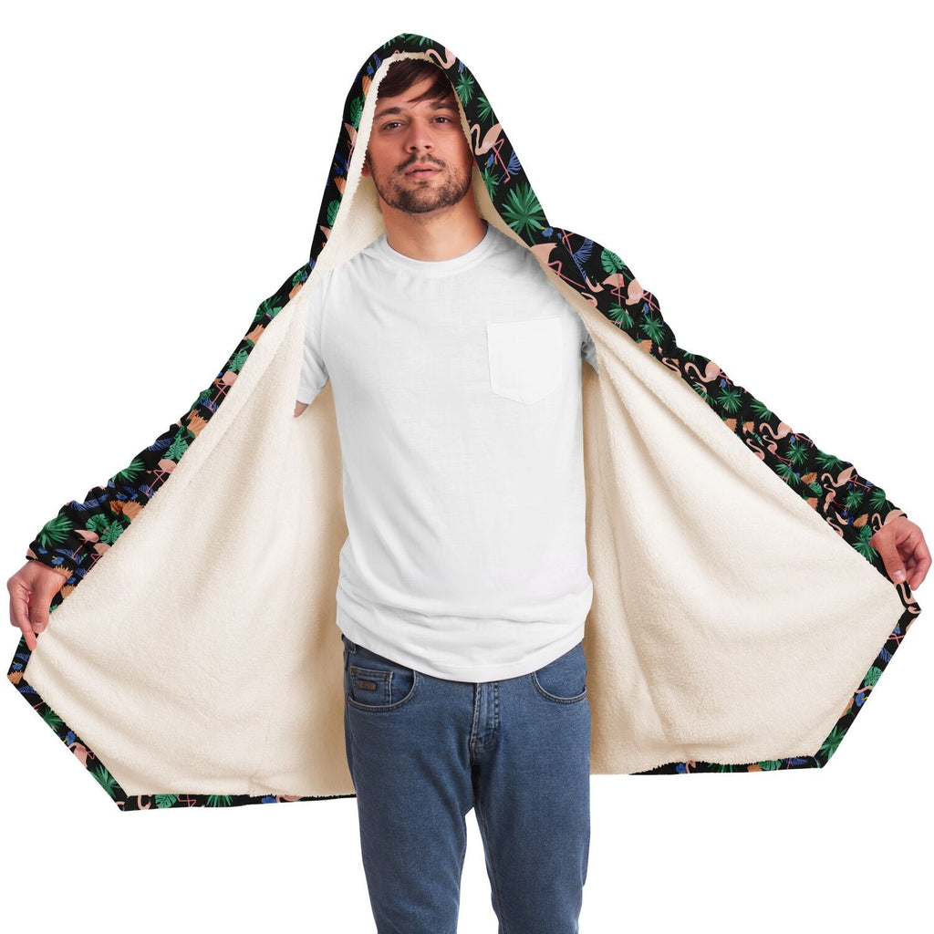 Flamingo Exotic Floral Cloak Hoodie