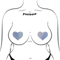 5-Pack: Love: Silver Glitter Heart Nipple Pasties by Pastease® o/s