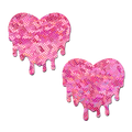 5 Pack: Melty Heart: Shattered Glass Disco Ball Pink Melty Heart Nipple Pasties by Pastease® o/s