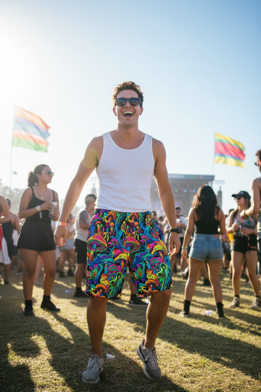 Psychedelic Mushroom Basketball Shorts