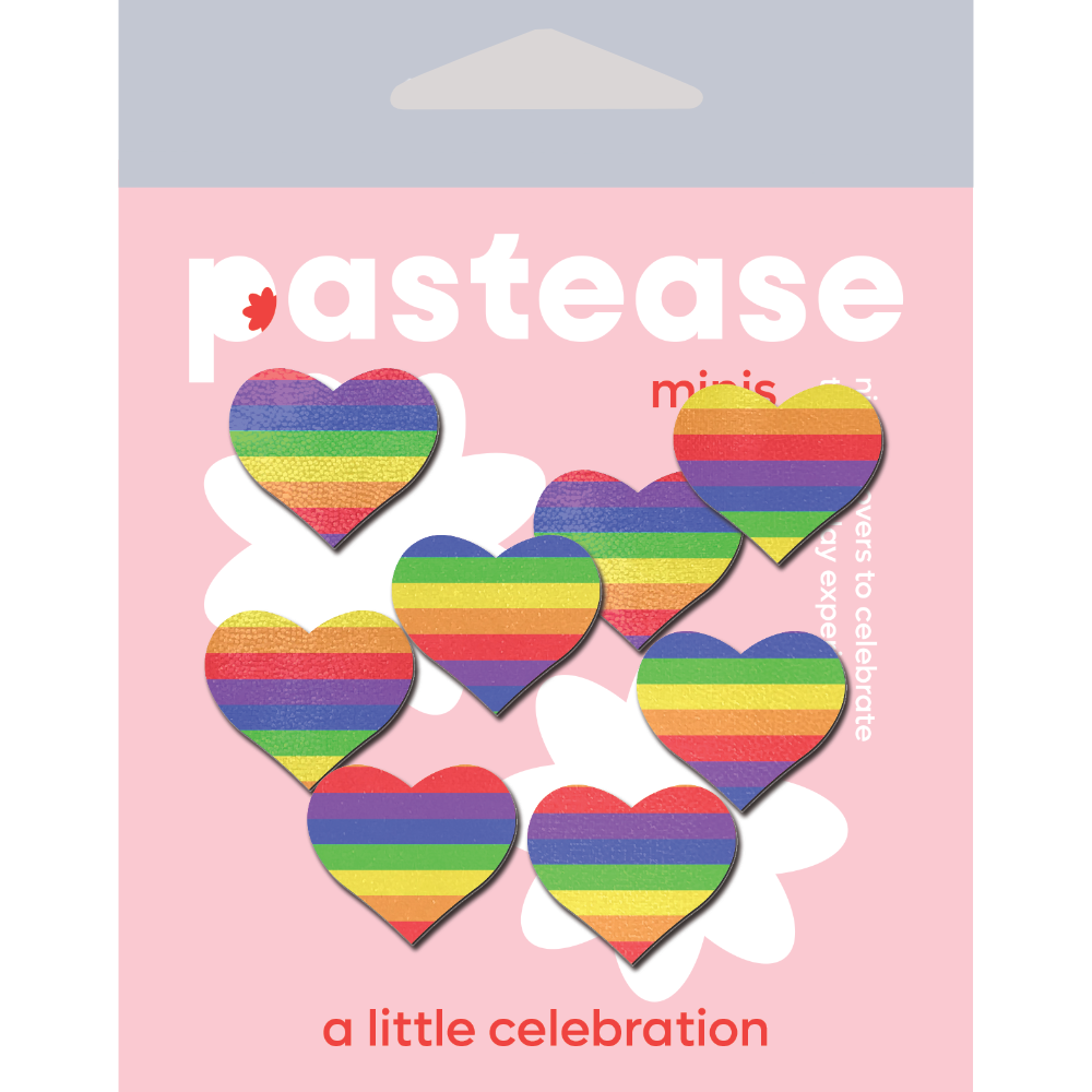 5-Pack: Body Minis: 10 Mini Rainbow Hearts Nipple & Body Pasties by Pastease®