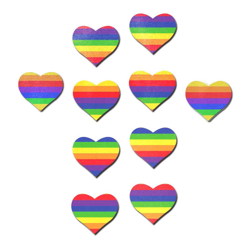 5-Pack: Body Minis: 10 Mini Rainbow Hearts Nipple & Body Pasties by Pastease®
